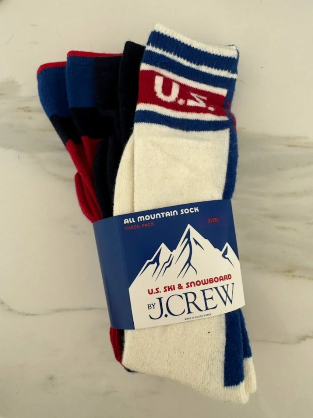 BRAND NEW J.Crew U.S. Ski & Snowboard Wool Socks three-pack S/M